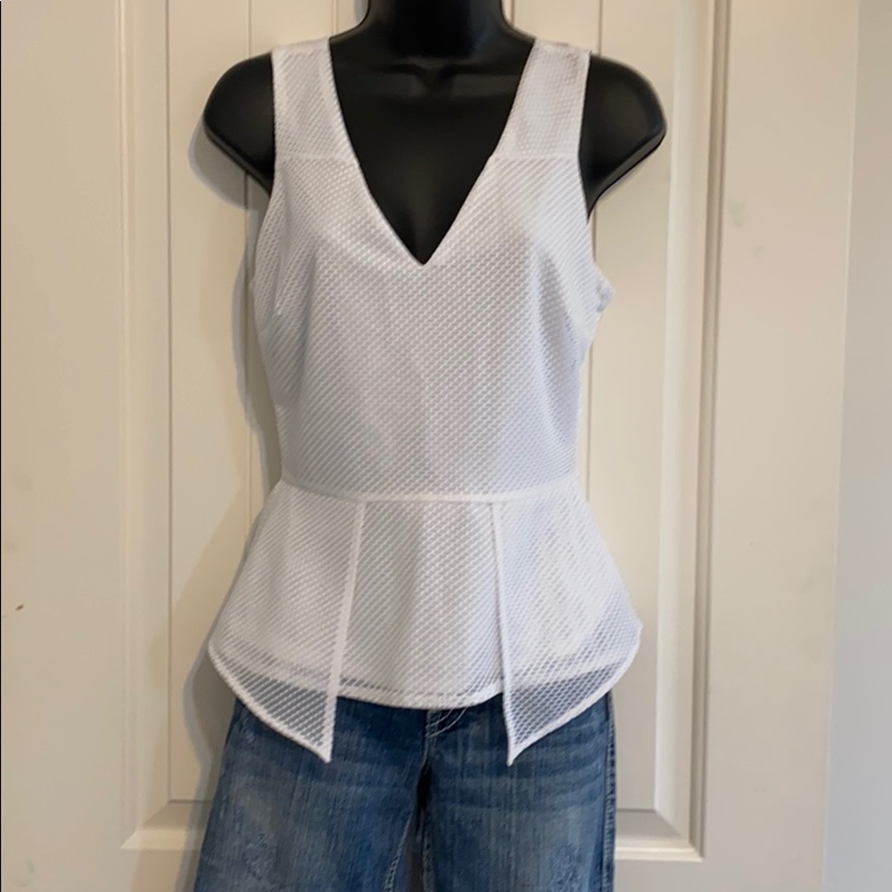 Bebe white mesh top